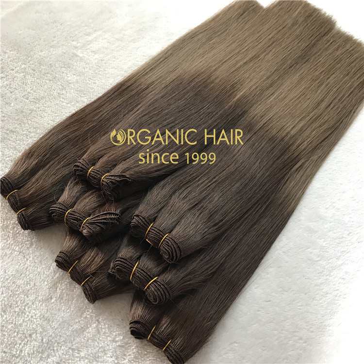 Best remy human hair extensions hand tied weft  C42